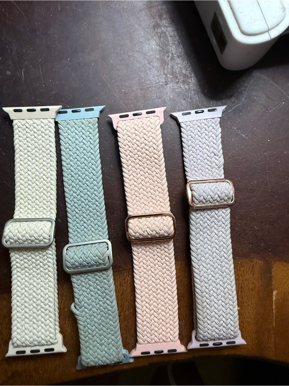 Woven Stretch Apple Watch Band - Pastel Mix (4-Pack) and 3 silicone bands